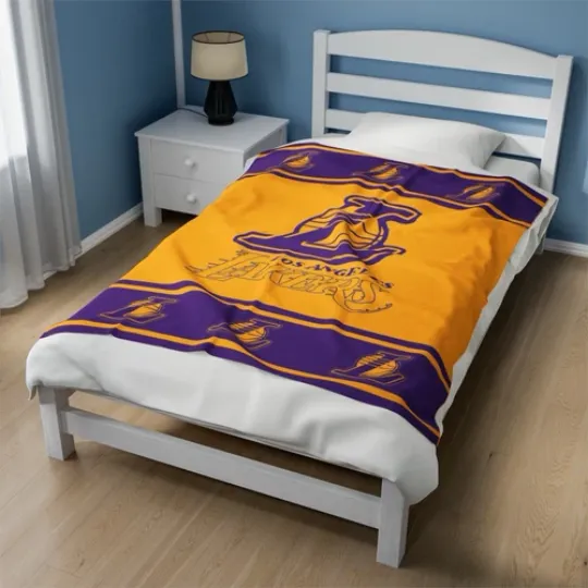 Discover los angeles lakers Velveteen Plush Blanket, cloth cover covering nba