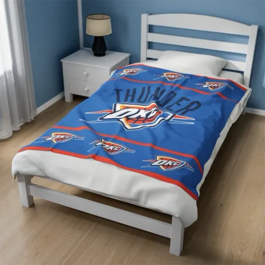 oklahoma city thunder Velveteen Plush Blanket, cloth cover covering nba