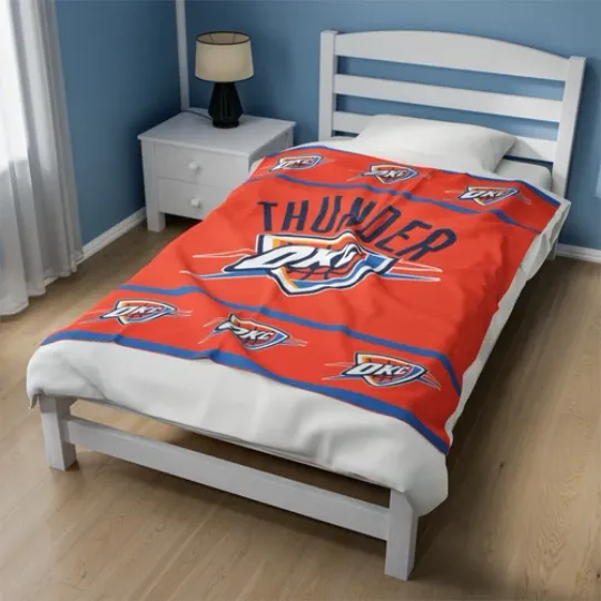 oklahoma city thunder Velveteen Plush Blanket, cloth cover covering nba