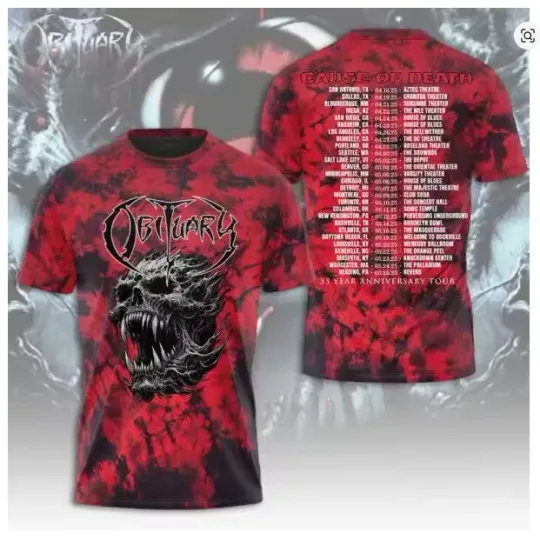 Discover Obituary Classic Death Metal Band Graphic Shirt Adults