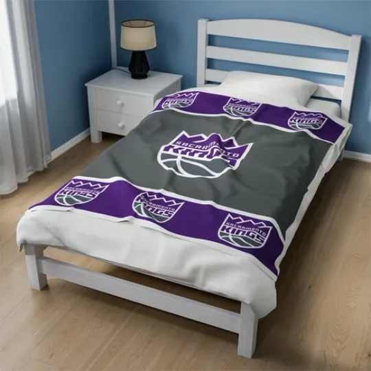 Discover sacramento kings Velveteen Plush Blanket, cloth cover covering nba