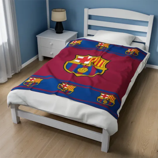 Discover barcelona fc Velveteen Plush Blanket, cloth cover covering soccer club