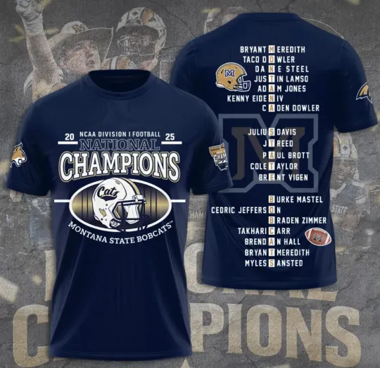 Discover Monta1Na State Bobcaat Football 3D T-Shirt Fullsize Xs-5Xl