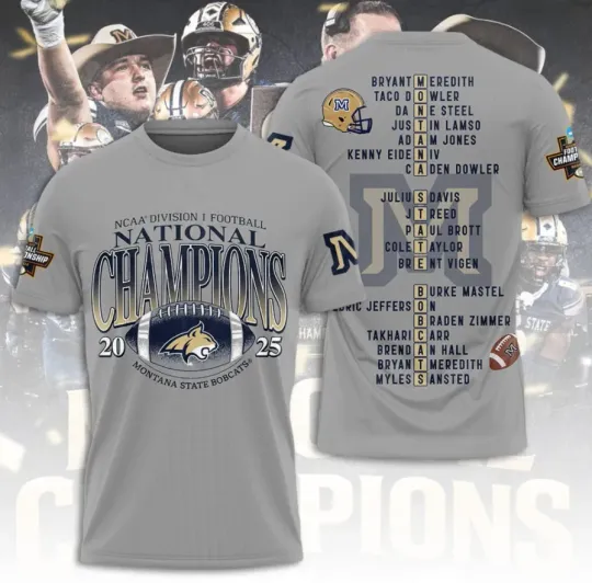 Discover Montanaa State Bobca-T Football 3D T-Shirt Fullsize Xs-5Xl
