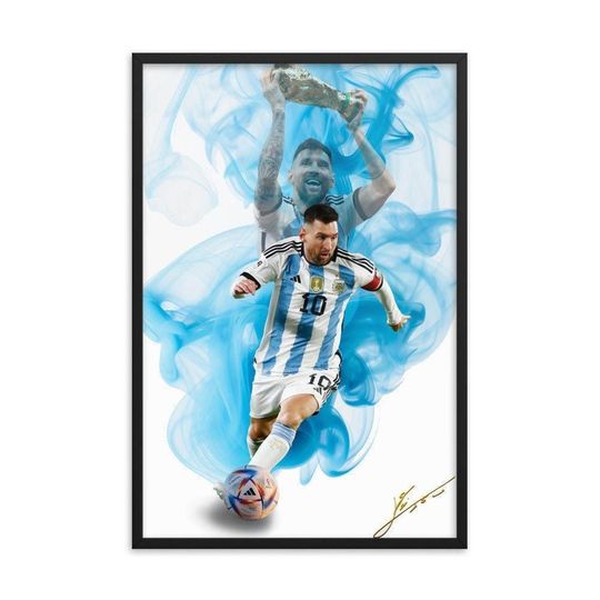 Discover Lionel Messi Poster, Argentina World Cup Soccer Wall Art, Premium Matte Vertical Poster for Kids Room Decor
