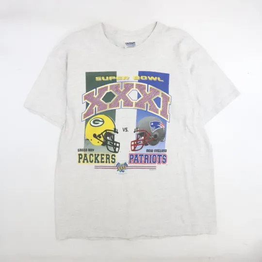 Discover Vintage Packers Patriots Super Bowl XXXI T-Shirt Size XL football