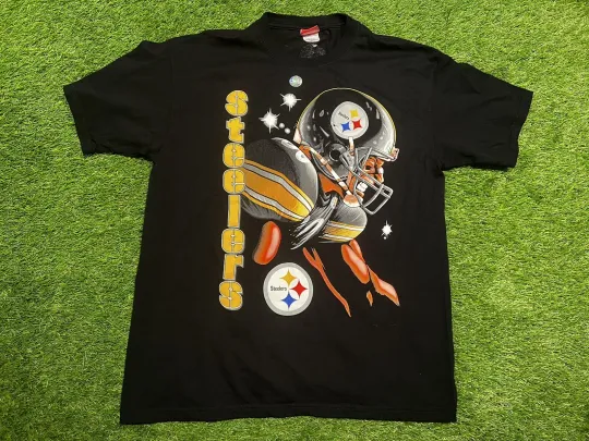 Discover Vintage Pittsburgh Steeler football Football Graphic T-Shirt Sz XL