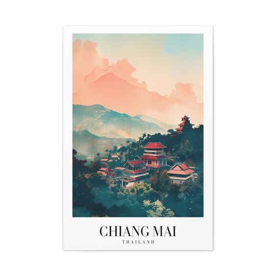 Discover Chiang Mai Thailand Cityscape Art Print Poster
