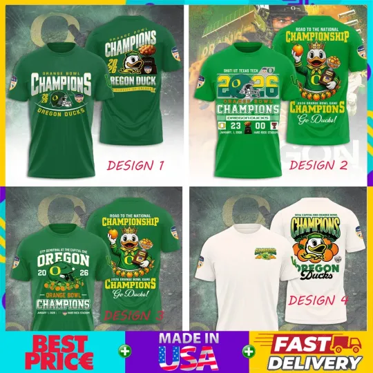 Oregon Football 2026 Orange B0wl Champions Unisex Tee