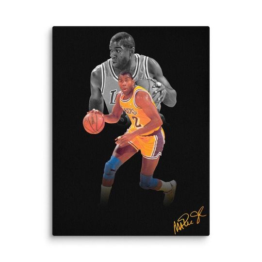 Discover Magic Johnson Lakers Poster, Basketball Sports Art Print