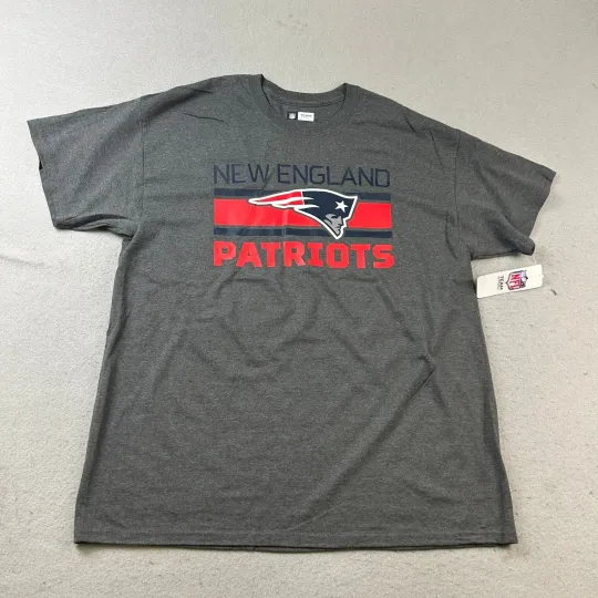 Discover New England Patriots Shirt Mens XL Gray Short Sleeve Tee football Football NWT