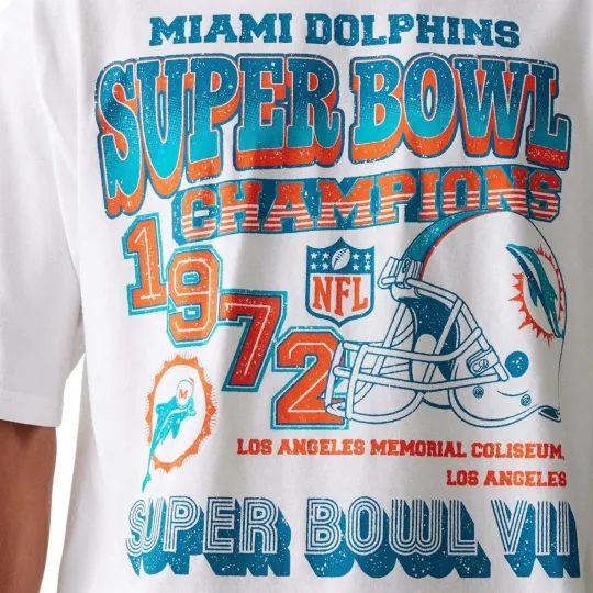 Miami Dolphins football Football Champions White Short Sleeve Vtg T shirt S-5XL