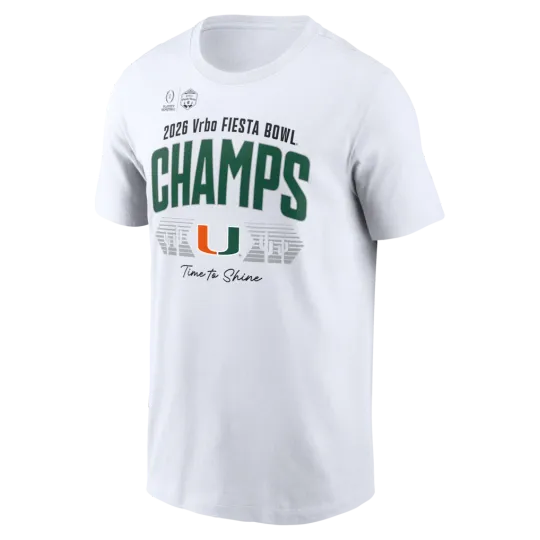 Discover Miami Hurricane Football 2026 Fiesta Bowl Champions Locker Room T-shirt