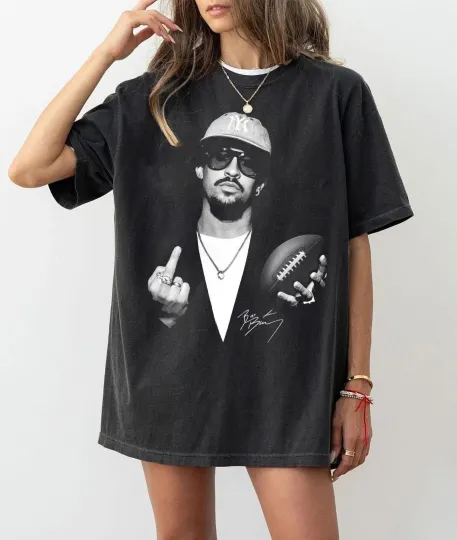 Discover Bunny Football Bad Benito Shirt, BadBunny Bowl 2026 Halftime Show T-Shirt