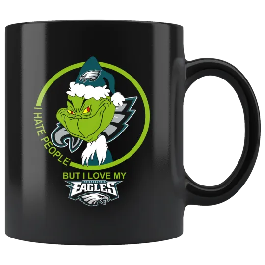 Discover Philadelphia Eagles funny character I Hate People But I Love My Eagles Funny Coffee Mug