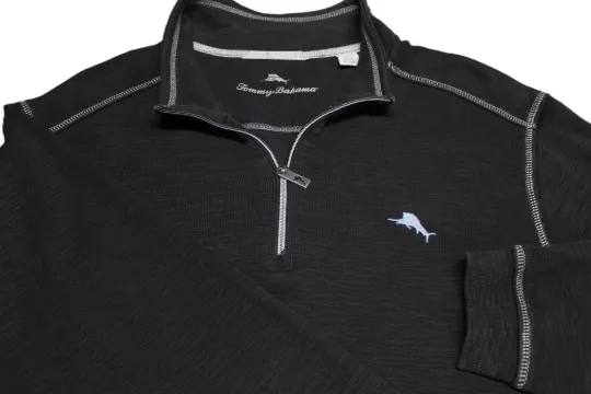 Discover TOMMY BAHAMA 1/4 ZIP COTON TENCEL SWEATSHIRT--XL--MARLIN--TOP SPOTLESS QUALITY!!