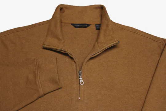 Discover SCOTT BARBER 1/4 ZIP LUXURY COTTON GOLF SWEATSHIRT-L-WRINKLE FREE--LOOKS UNWORN!