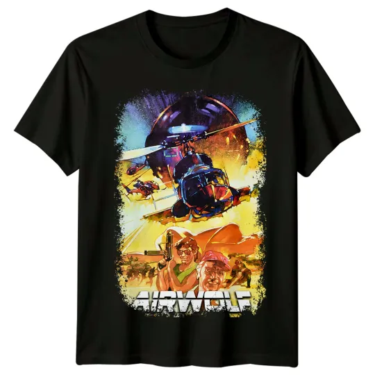 Discover Airwolf- The Movie (1984) Movie Poster Inspired T-Shirt Retro 80s Tee Unisex