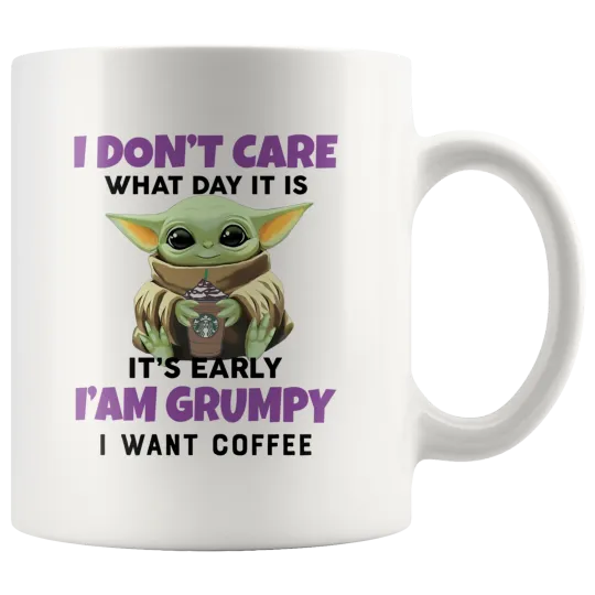Discover Yoda Funny Coffee Mug I Am Grumpy I Want Coffee Funny Yoda Mug Gift White Mug