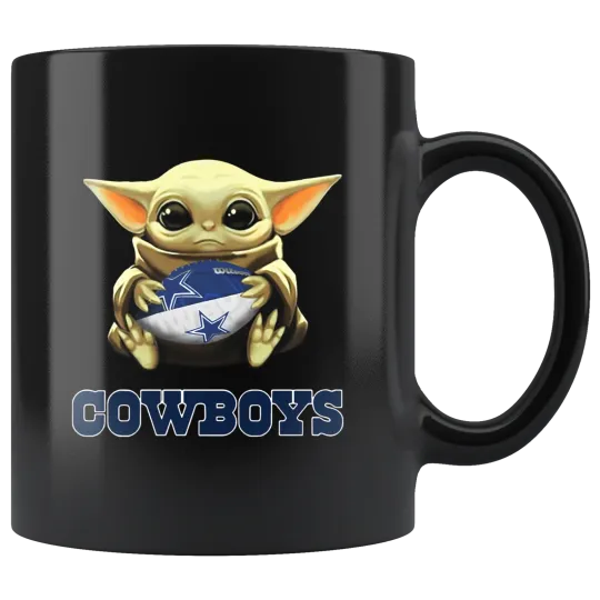 Discover Dallas COWBOYS Baby Yoda Star Wars Cute Yoda COWBOYS Funny Yoda Coffee Mug