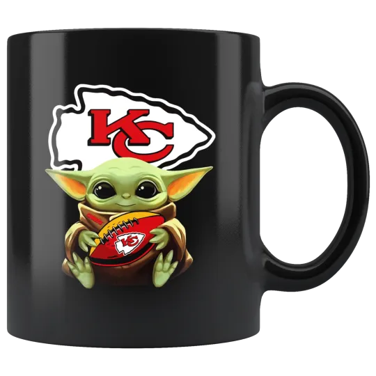 Discover Kansas City CHIEFS Baby Yoda Star Wars Cute Yoda CHIEFS Funny Yoda Coffee Mug