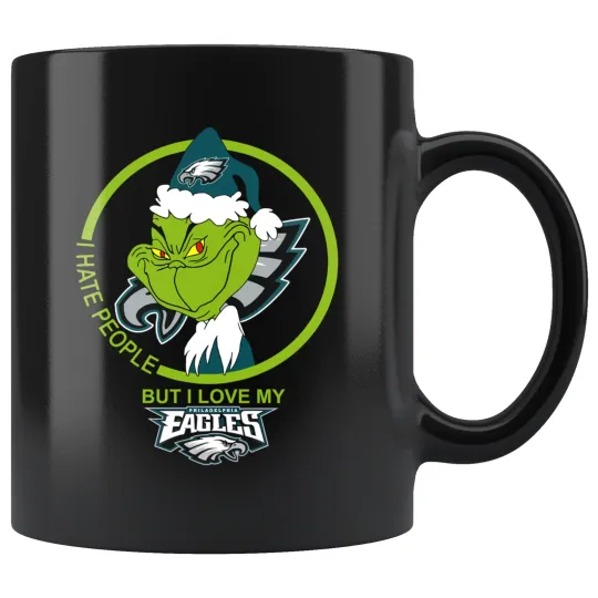 Discover Philadelphia Eagles funny character I Hate People But I Love My Eagles 15oz. Coffee Mug