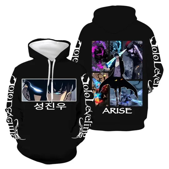Discover Solo Leveling Anime Hoodie Pullover Top
