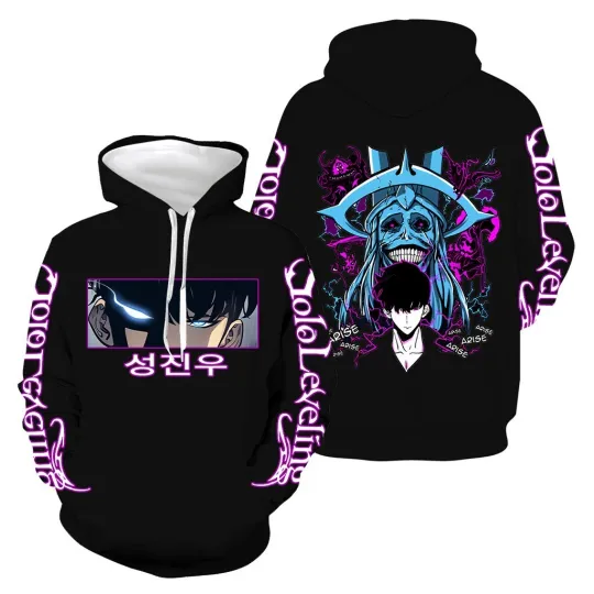 Discover Solo Leveling Anime Hoodie Sweater Hoodie Hooded Pullover Jumper