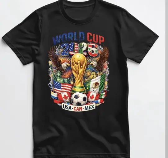 Discover World Cup 2026 T Shirt New S-5XL 🇺🇸 x 🇲🇽 x 🇨🇦 All Sizes And Colors