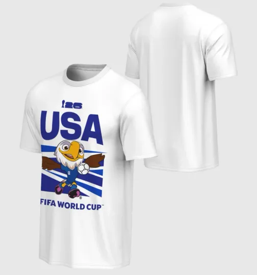 Discover 2026 World Cup USA Mascot T-Shirt, White