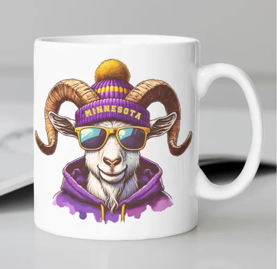 Minnesota Vikings Mascot coffee mug stating,"MINNESOTA"