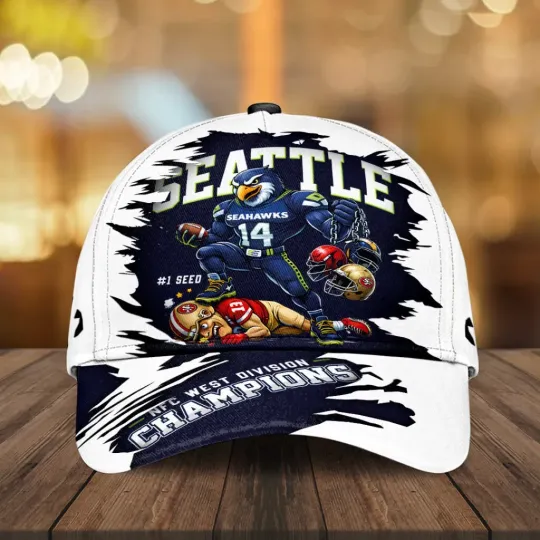 Discover Seahawks 2025 NFC West Champions Classic Cap