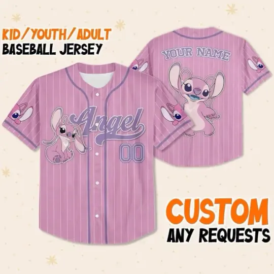Discover Custom Disney Lilo And Stitch Angel Baseball Jersey