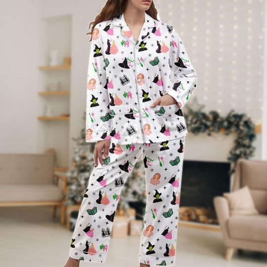 Wizard of Oz Christmas Pajama Set, Holiday Movie Matching Sleepwear for Adults