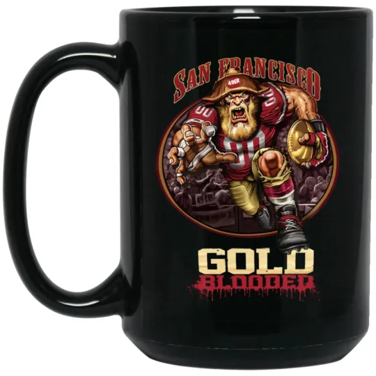 San Francisco 49ers Gold Blooded Player Miner Black Coffee Mug