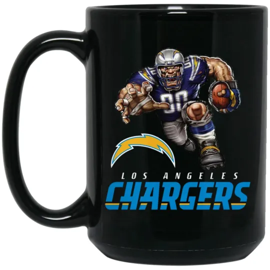 Discover Los Angeles Chargers Boltman Player Mascot Black 15 oz Ceramic Coffee Mug Cup