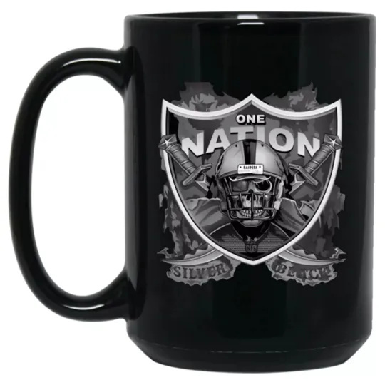 Las Vegas Raiders One Nation Silver Coffee Mug