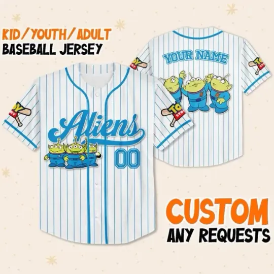 Discover Custom Disney Toy Story Aliens Baseball Baseball Jersey
