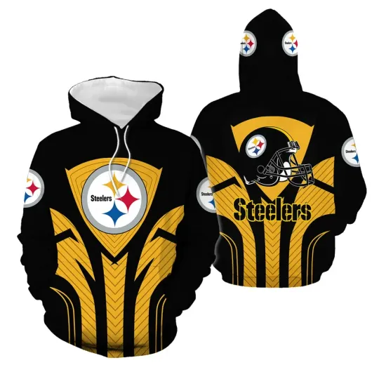 Pittsburgh Team Steelerss 3D Hoodie,  Unisex Adults S-5XL