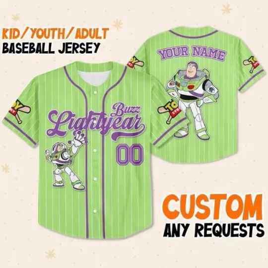 Discover Custom Disney Toy Story Buzz Lightyear Baseball Jersey