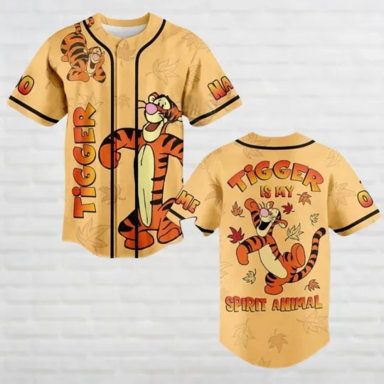 Discover Custom Tigger Baseball Jersey Disney Cartoon Baseball Jersey