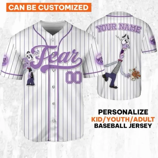 Discover Custom Disney Inside Out Fear Baseball Jersey
