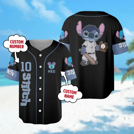 Discover Custom Disney Stitch Baseball Jersey, Cartoon Movie Jersey