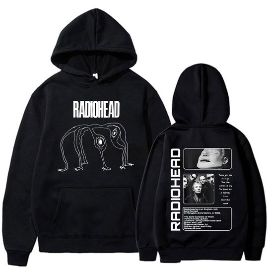 Rock Band Radiohead The Bends Hoodies Men Fashion Hip Hop Vintage Hooded Sweatshirts Casual Oversized Fleece Pullover Streetwear