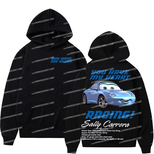 Discover Hot Men Hoodies Top Y2K Sally Carrera & Lightning McQueen Kid Hoodie Autumn Winter Long Sleeve Y2K Oversized Tops Women Hoodie