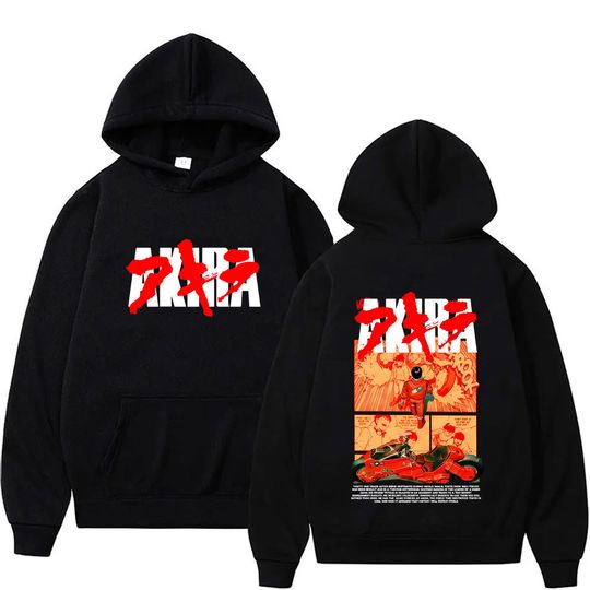Discover Japanese Science Fiction Cartoon Movie Anime Akira Shotaro Kaneda Graphic Hoodie Men Women Cotton Oversized Pullover Sweatshirt