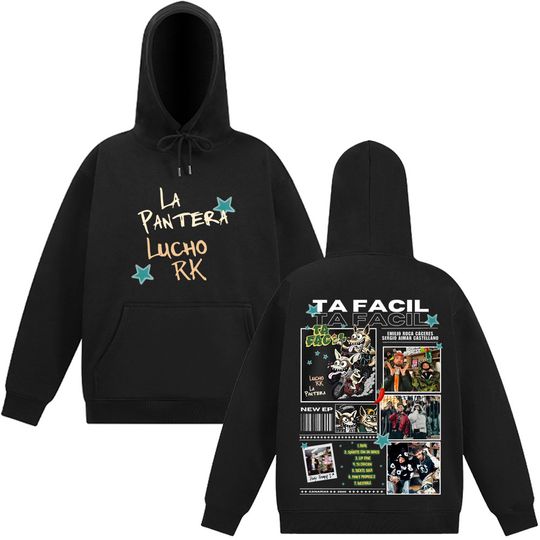 Discover Rapper La Panter Lucho Rk Ta Facil Album 2025 Tour Fashion Print Hoodie Men Women Harajuku Hip-hop Oversized Tracksuit Fan Gifts