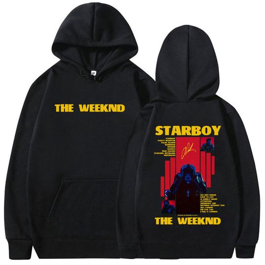 Discover Rapper Weeknds STARBOY Album 2025 Merch Hoodie Men Women Harajuku Gothic Hip Hop Fashion Pullover Sweatshirts Fans Streetwear