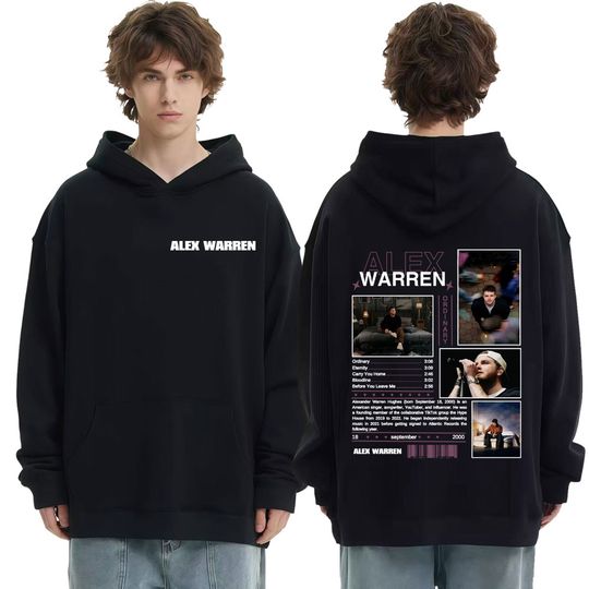 Discover Rapper Alex Warren Ordinary Album Tour Hoodies Men's Clothing High Street Hip Hop Punk Sweatshirt Casual Fleece Oversized Hoodie