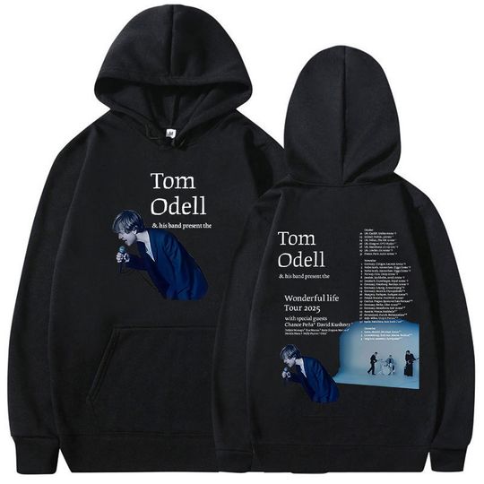 Discover Tom Odell & His Band Present The Wonderful Life Tour Album 2025 Graphic Hoodie Mens Hip Hop Rock Gothic Long Sleeve Fleece Hoody